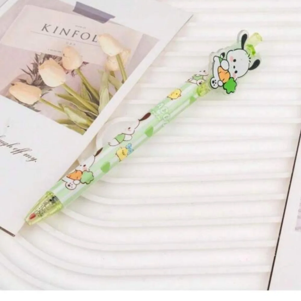 Set of 6, Hello Kitty & Friends Pens Sanrio Kuromi Melody Pom Cinnamoroll